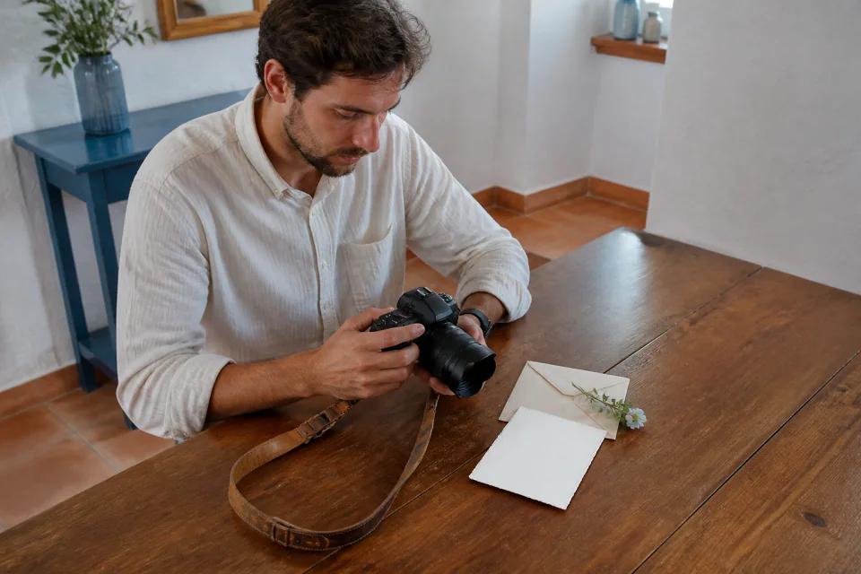 Appareil photo et accessoires de reportage de mariage — illustration générée par IA