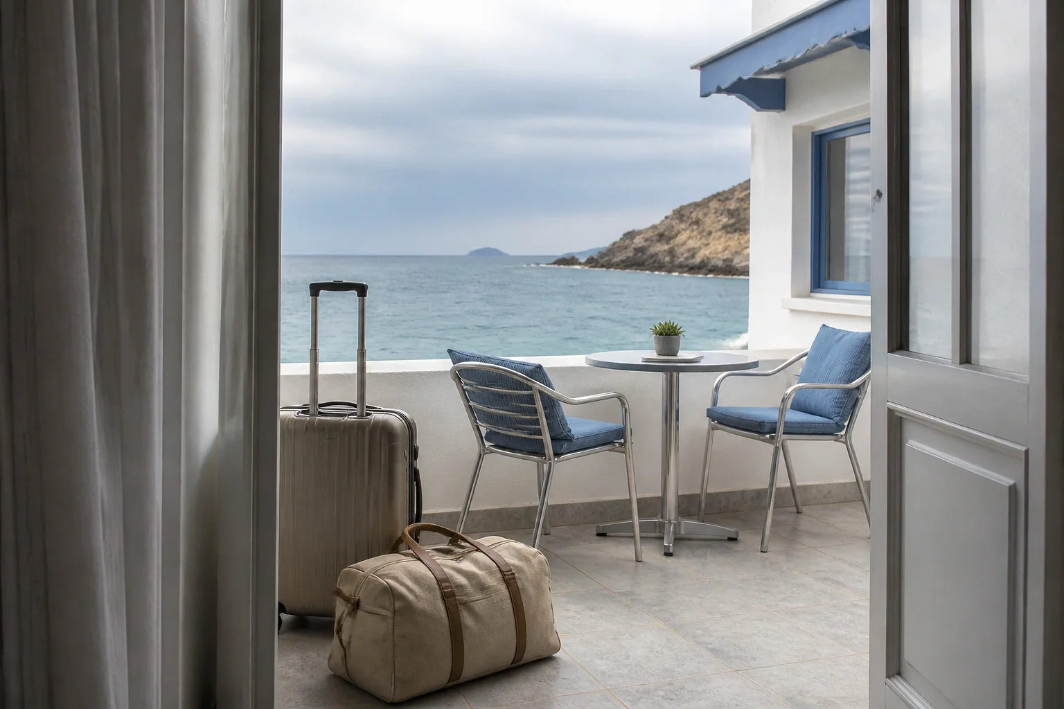 Bagages et hébergement pour un voyage de noces — illustration générée par IA