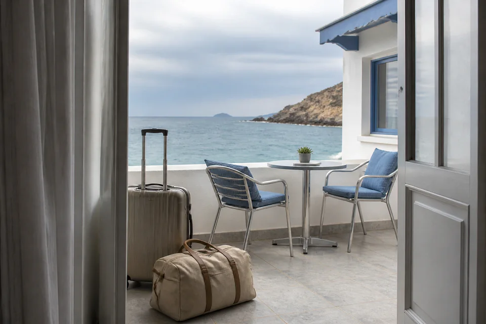 Bagages et hébergement pour un voyage de noces — illustration générée par IA