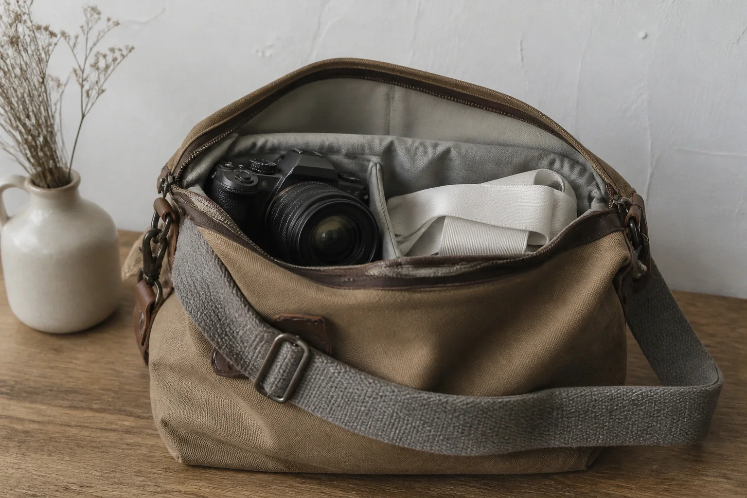 Appareil photo et accessoires de reportage de mariage — illustration générée par IA
