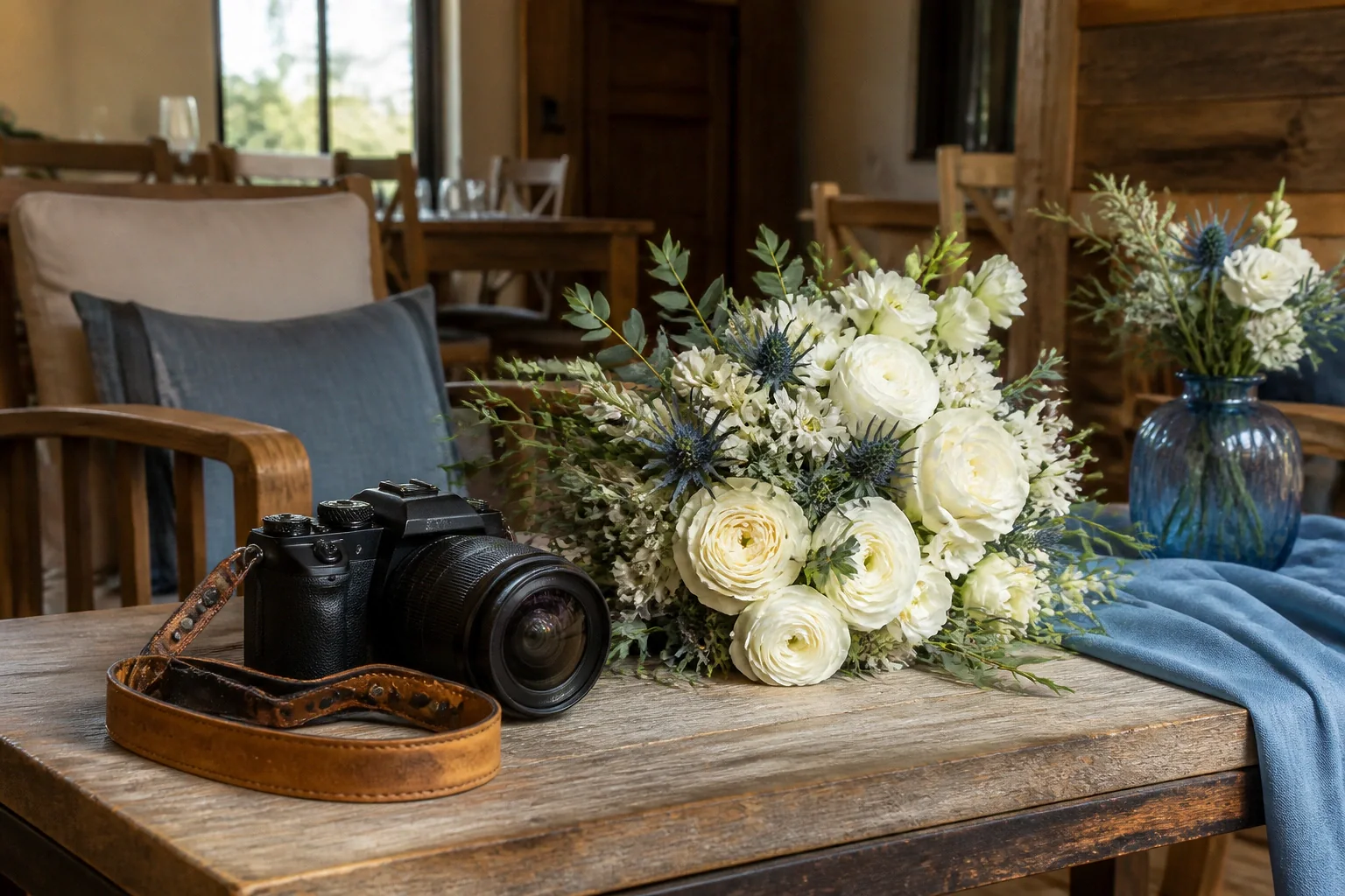 Appareil photo et accessoires de reportage de mariage — illustration générée par IA