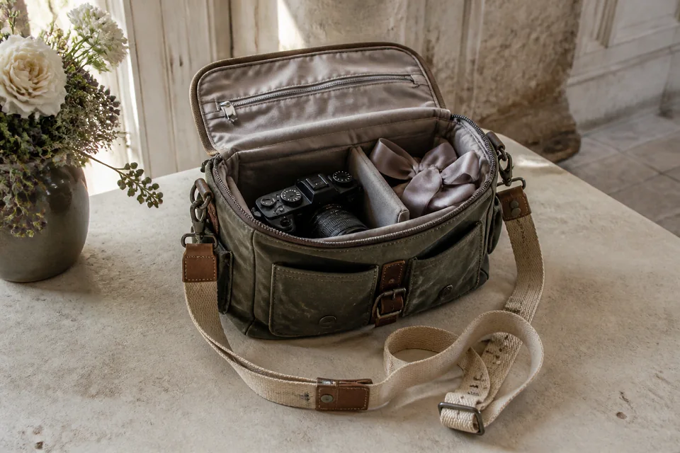 Appareil photo et accessoires de reportage de mariage — illustration générée par IA