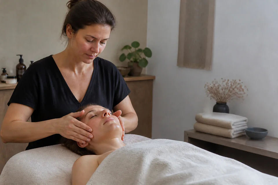 Préparation de soins esthétiques avant un mariage — illustration générée par IA