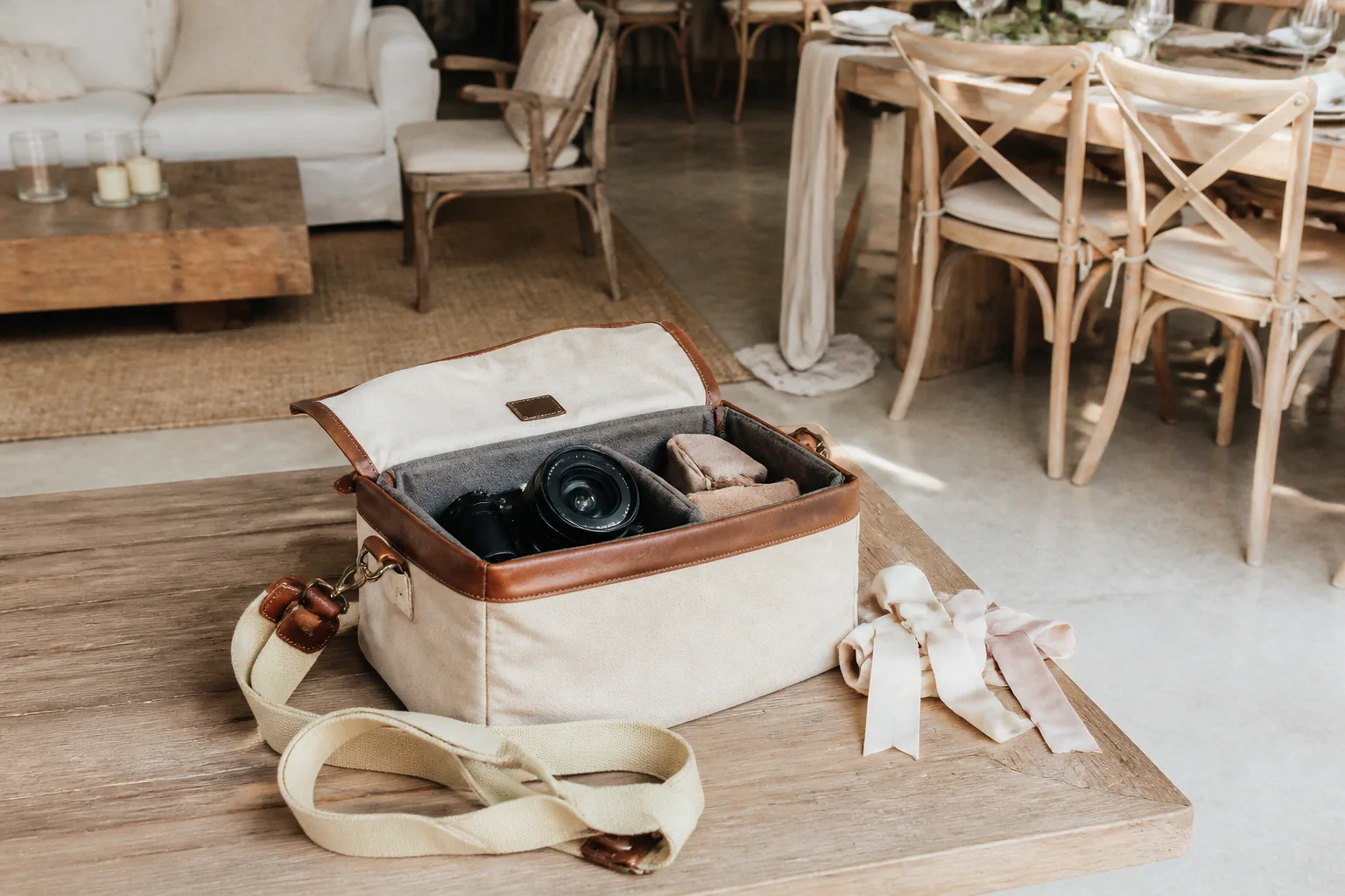 Appareil photo et accessoires de reportage de mariage — illustration générée par IA