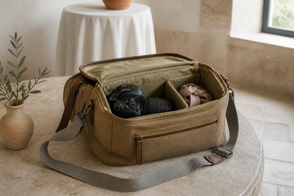 Appareil photo et accessoires de reportage de mariage — illustration générée par IA
