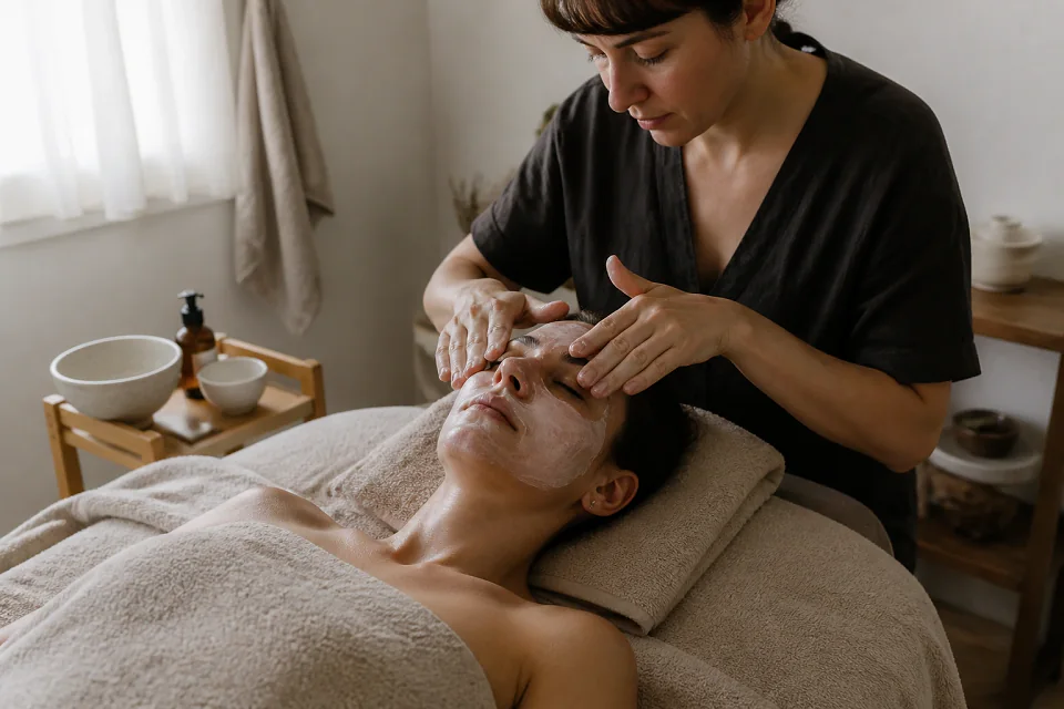 Préparation de soins esthétiques avant un mariage — illustration générée par IA