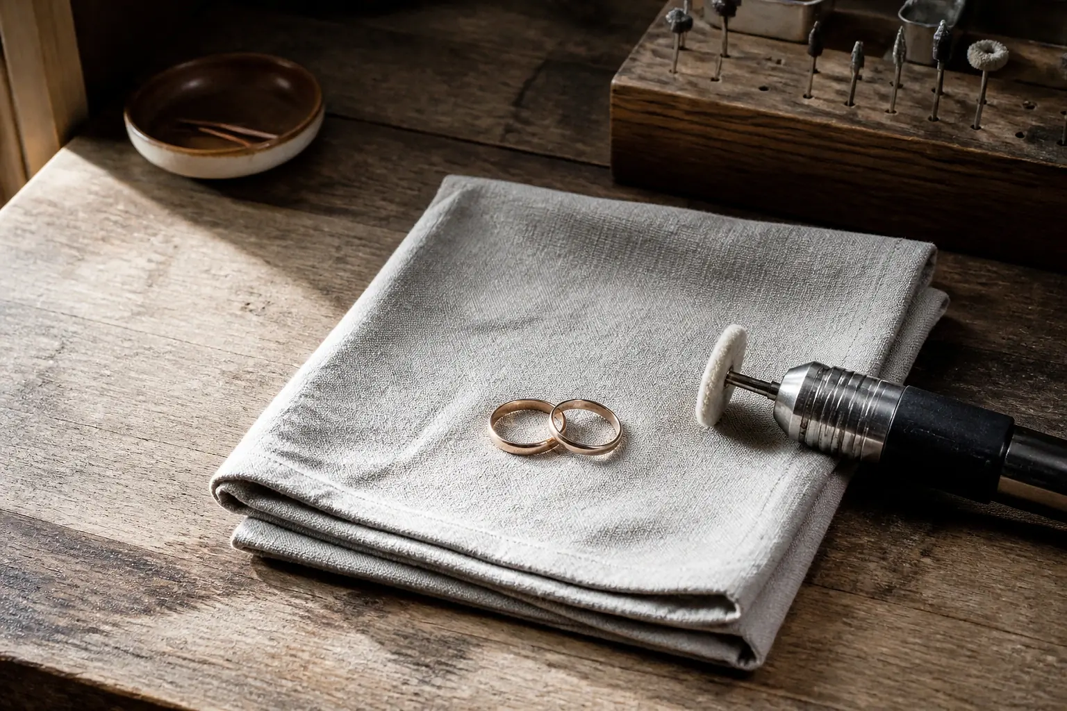 Alliances et travail de bijouterie de mariage — illustration générée par IA