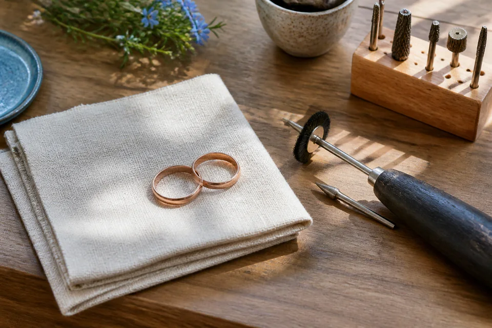 Alliances et travail de bijouterie de mariage — illustration générée par IA