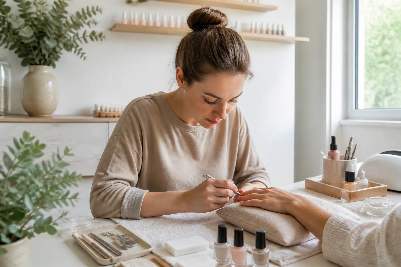 Préparation de soins esthétiques avant un mariage — illustration générée par IA