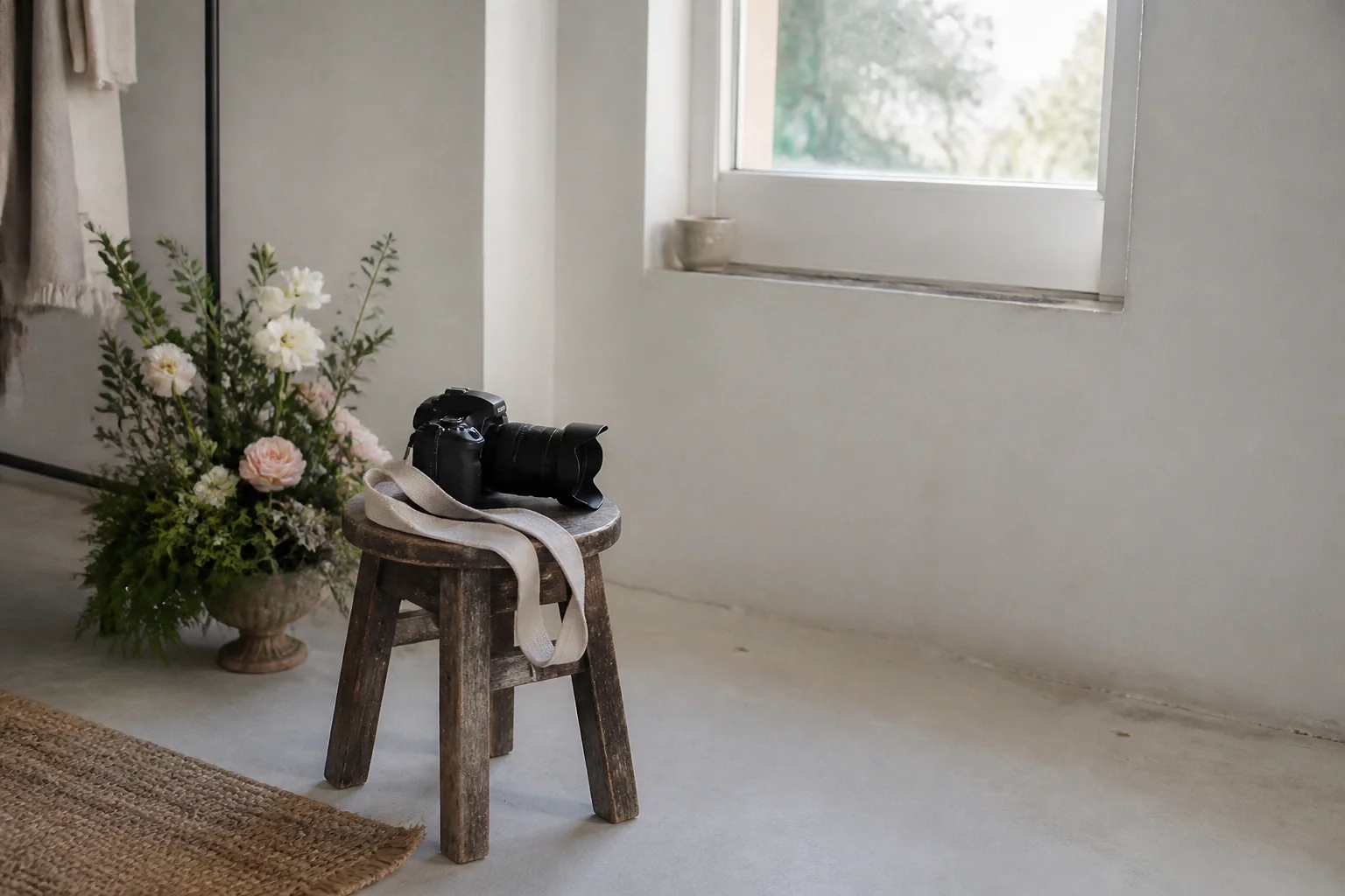 Appareil photo et accessoires de reportage de mariage — illustration générée par IA
