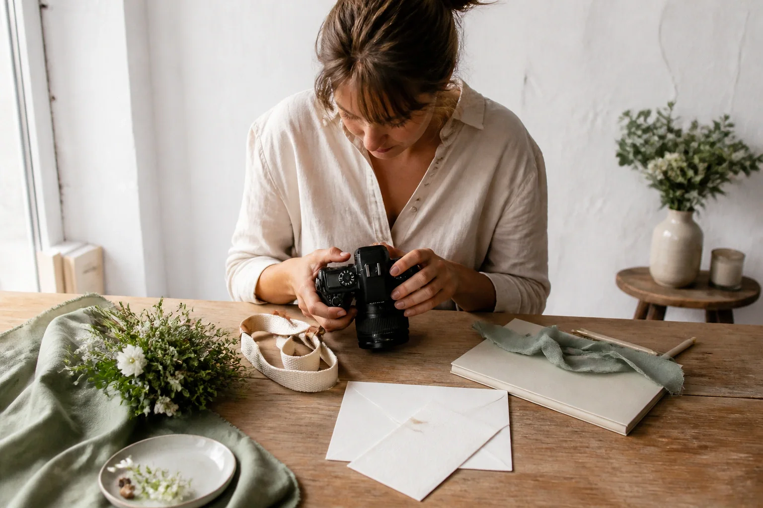 Appareil photo et accessoires de reportage de mariage — illustration générée par IA