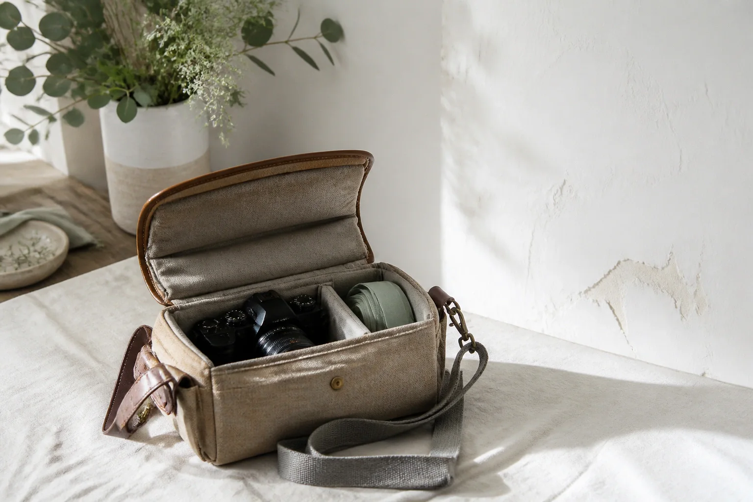 Appareil photo et accessoires de reportage de mariage — illustration générée par IA