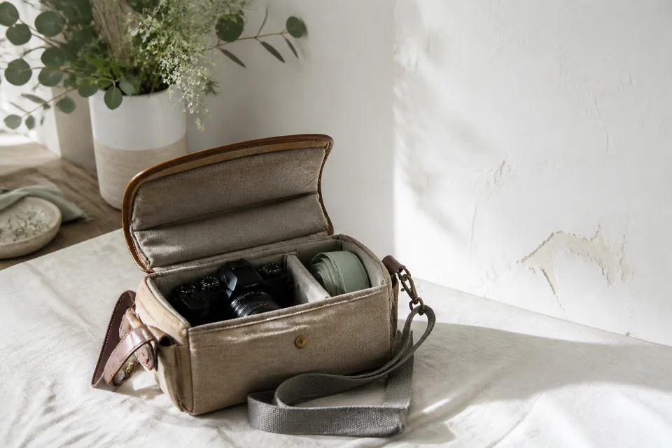 Appareil photo et accessoires de reportage de mariage — illustration générée par IA