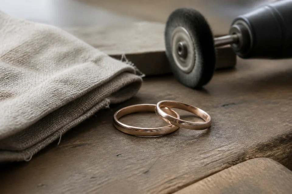 Alliances et travail de bijouterie de mariage — illustration générée par IA