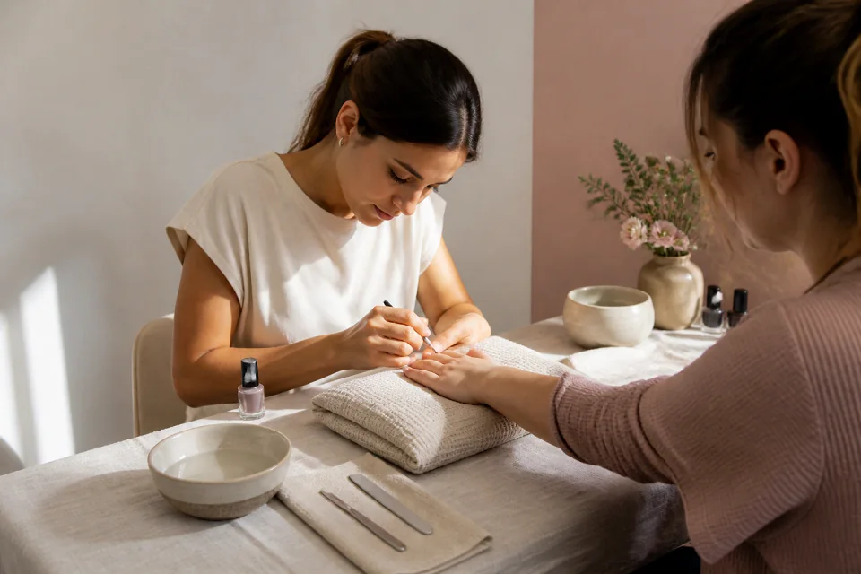 Préparation de soins esthétiques avant un mariage — illustration générée par IA