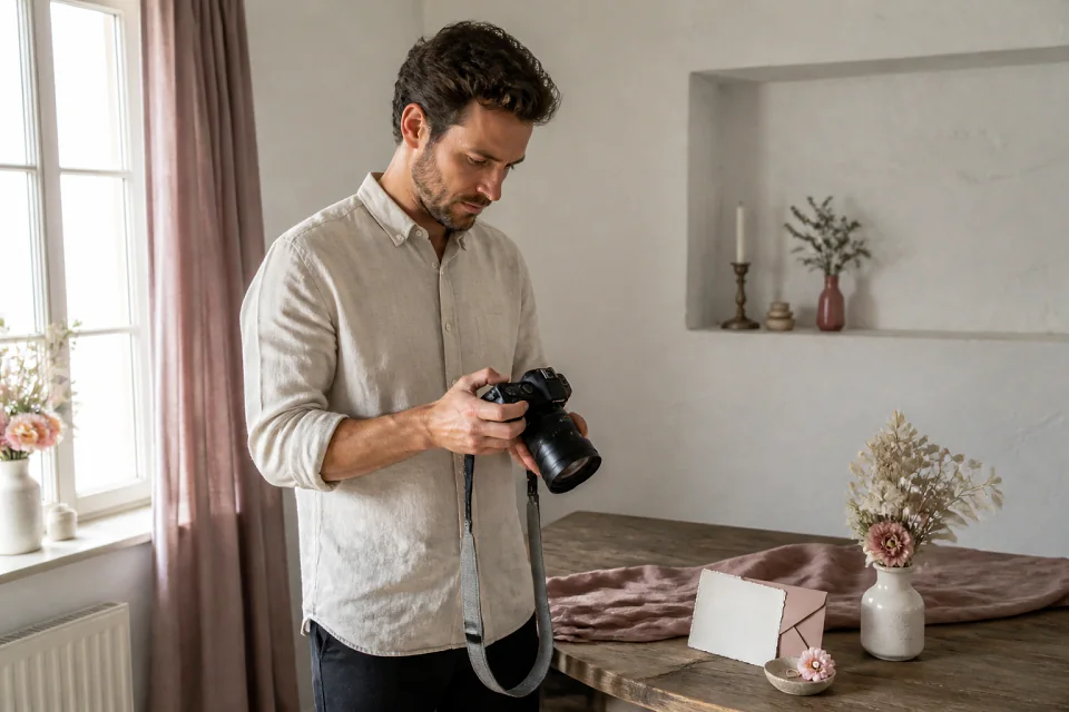 Appareil photo et accessoires de reportage de mariage — illustration générée par IA